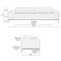 Sofá Molino 3 Lugares 210cm Pés Alumínio Veludo Mostarda - Nexta Casa Sofá Molino 3 Lugares 210cm Pés Alumínio Veludo Mostarda - Nexta Casa