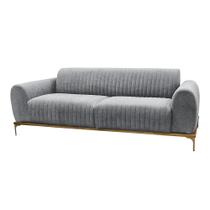 Sofá Molino 3 Lugares 210cm Pés Ouro Fosco Bouclé Cinza - Nexta Casa
