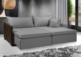 Sofá Mônaco Sem Caixa 1.80m Cor Cinza - Estilo Estofados