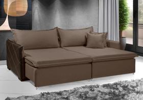 Sofá Mônaco Sem Caixa 1.80m Cor Marrom - Estilo Estofados