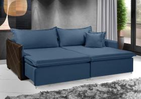 Sofá Mônaco Sem Caixa 2.40m Cor Azul - Estilo Estofados