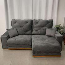 Sofá Munique 4 Lugares Retrátil e Reclinável 250cm Tecido Veludo Boareto