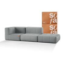 Sofá na Caixa modular 2 lugares em Boucle - 1 Braço com Chaise