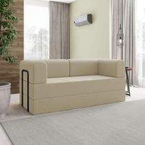 Sofá Na Caixa Modular 2 Lugares Linho Bege Olívia Para Sala Bege Sofá Na Caixa Modular 2 Lugares Linho Bege Olívia Para Sala Bege