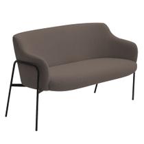 Sofá Namoradeira 02 Lugares 130cm Jade Base Preto Bouclé Marrom - Nexta Casa