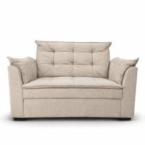 Sofá Namoradeira 2 Lugares 140CM Bege Linho Online Confort Sofá Namoradeira 2 Lugares 140CM Bege Linho Online Confort