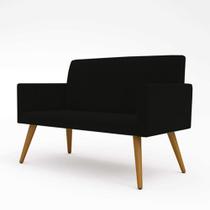 Sofá Namoradeira 2 Lugares - Balaqui Decor Preto Sofá Namoradeira 2 Lugares - Balaqui Decor Preto