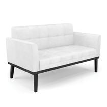 Sofá Namoradeira 2 Lugares Base de Madeira Preto Elisa Corano D03 - D'Rossi