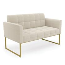 Sofá Namoradeira 2 Lugares Industrial Dourado Elisa Bouclê D03 - D'Rossi