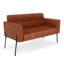 Sofá Namoradeira 2 Lugares Pé de Ferro Preto Elisa Corano D03 - D'Rossi