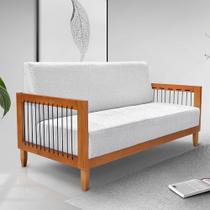 Sofá Namoradeira 2 Lugares Sala de Estar Pés Madeira Maciça Corda Náutica Preta 160cm Manila Linho Cinza Rústico G63 - Gran Belo Sofá Namoradeira 2 Lugares Sala de Estar Pés Madeira Maciça Corda Náutica Preta 160cm Manila Linho Cinza Rústico G63 - Gran Belo