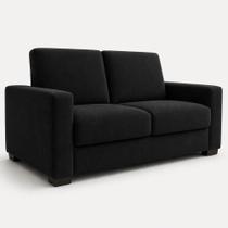 Sofá Namoradeira 3 Lugares 200CM Preto Suede Tatite Decor Sofá Namoradeira 3 Lugares 200CM Preto Suede Tatite Decor