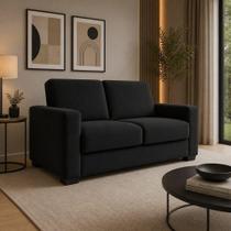 Sofá Namoradeira 3 Lugares 200CM Preto Tatite Decor Sofá Namoradeira 3 Lugares 200CM Preto Tatite Decor