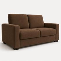Sofá Namoradeira 3 Lugares Recepção Sala Confortável Moderno Suede Cor:Suede Azul