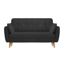 Sofá Namoradeira Agatha 140cm Suede Preto - AM Interiores