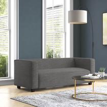 Sofá Namoradeira Amsterdam 1,40m Veludo Gafite - Inova Decorações