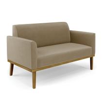 Sofá Namoradeira Base De Madeira Fixa Castanho Marisa Suede Marrom Rato D03 - Drossi