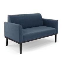 Sofá Namoradeira Base de Madeira Fixa Preto Marisa Suede Azul Marinho D03 - D'Rossi Sofá Namoradeira Base de Madeira Fixa Preto Marisa Suede Azul Marinho D03 - D'Rossi