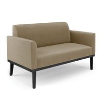 Sofá Namoradeira Base De Madeira Fixa Preto Marisa Suede D03 - D'Rossi Marrom Rato