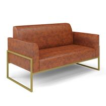 Sofá Namoradeira Base Industrial Alta Dourado Marisa Corano D03 - D'rossi Cor Nozes