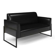 Sofá Namoradeira Base Industrial Alta Preto Marisa Corano Preto D03 - D'rossi