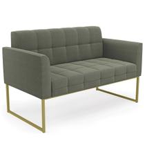 Sofá Namoradeira Base Industrial Dourado Ana Bouclé Menta - Ibiza