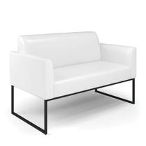 Sofá Namoradeira Base Industrial Preto Marisa Corano Branco D03 - D'rossi Sofá Namoradeira Base Industrial Preto Marisa Corano Branco D03 - D'rossi