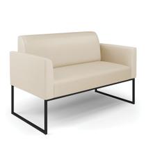 Sofá Namoradeira Base Industrial Preto Marisa material sintético