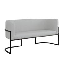Sofá Namoradeira Bouclê 2 Lugares Moderna Base Metal Preta Sofá Namoradeira Bouclê 2 Lugares Moderna Base Metal Preta