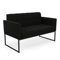 Sofá Namoradeira Elisa Suede Base Metálica Industrial Preto - D'rossi Cor Preto Sofá Namoradeira Elisa Suede Base Metálica Industrial Preto - D'rossi Cor Preto