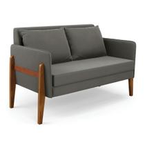 Sofá Namoradeira Lana Suede Base de Madeira D03 - D'Rossi