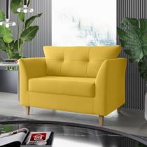 Sofá Namoradeira Para Sala Decorativa Isis Suede Amarelo