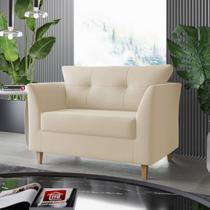Sofá Namoradeira Para Sala Decorativa Isis Suede Bege Visan Estofados