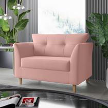 Sofá Namoradeira Para Sala Decorativa Isis Suede Rosa Visan Estofados