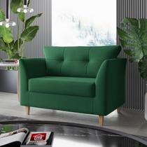 Sofá Namoradeira Para Sala Decorativa Isis Suede Verde Visan Estofados