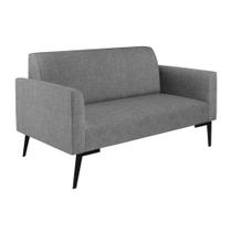 Sofá Namoradeira Pés Villach Marisa Linho Grafite A26 D03 - D'rossi