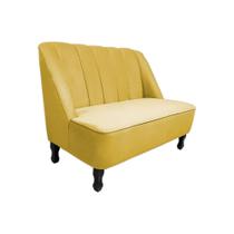 Sofá Namoradeira Poltrona Decorativa 2 Lugares Teles Suede Amarelo