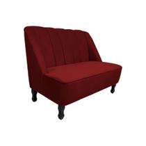 Sofá Namoradeira Poltrona Decorativa 2 Lugares Teles Suede Marsala