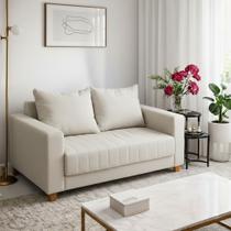 Sofá Namoradeira Requinte 1.40m 2 Lugares Estofado com Fibra Siliconada Design Moderno Branco Sofá Namoradeira Requinte 1.40m 2 Lugares Estofado com Fibra Siliconada Design Moderno Branco