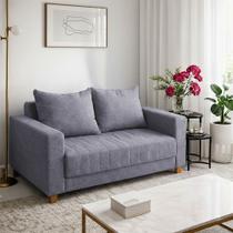 Sofá Namoradeira Requinte 1.40m 2 Lugares Estofado com Fibra Siliconada e Design Elegante Cinza Sofá Namoradeira Requinte 1.40m 2 Lugares Estofado com Fibra Siliconada e Design Elegante Cinza