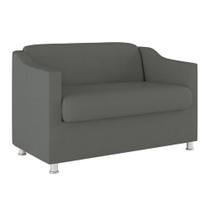 Sofá Namoradeira Sala De Espera Elegante Suede Balaqui cinza