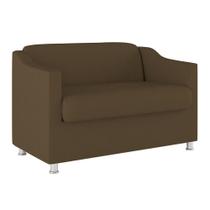 Sofá Namoradeira Sala De Espera Elegante Suede Balaqui Cor:marrom