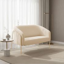 Sofá Namoradeira Stella 2 Lugares 120CM Bege Suede Base Industrial Alta D'Rossi Sofá Namoradeira Stella 2 Lugares 120CM Bege Suede Base Industrial Alta D'Rossi