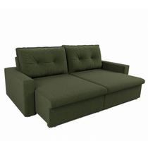 Sofá Nara Retrátil com Pés Bolacha 3 Lugares Suede 180cm com abertura de 140cm