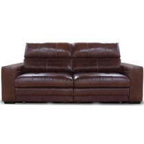 Sofá Naveen Retrátil Reclinável 2 Lugares Couro Mogno 250cm - 69967