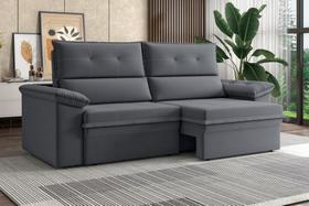 Sofá Nevasca 1,80m Retrátil Reclinável Suede Cinza XFlex Sofás Sofá Nevasca 1,80m Retrátil Reclinável Suede Cinza XFlex Sofás