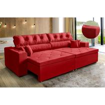 Sofá New Austin 2,02 m Retrátil Reclinável com Molas Vermelho -Sofá na Web