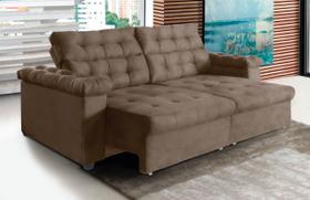 Sofá New Austrália 2 metros Retratil e Reclinavel Suede Castor Sofá na Web