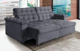 Sofá New Austrália 2 metros Retratil e Reclinavel Suede com molas Sofá na Web