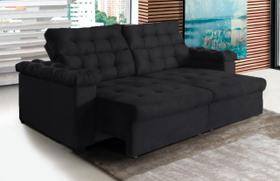 Sofá New Austrália 2 metros Retratil e Reclinavel Suede com molas Sofá na Web